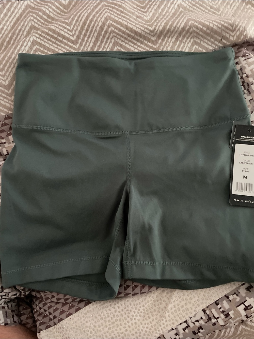 Yogalicious Women's High-Rise Athletic Shorts - Forest Green